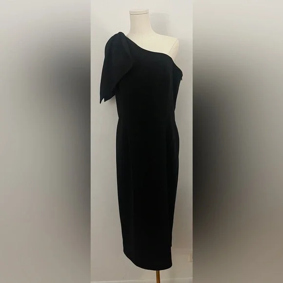 Dress the Population Tiffany One-Shoulder Midi Dress Black Size XL - Picture 2 of 14
